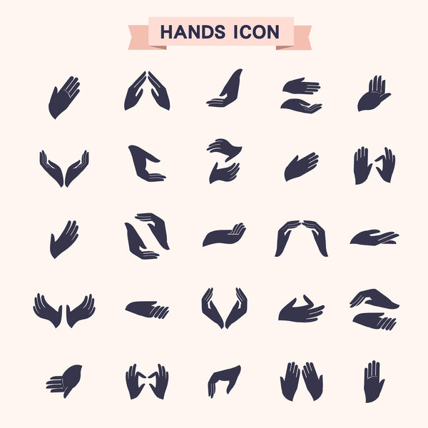 hand gestures icons set i