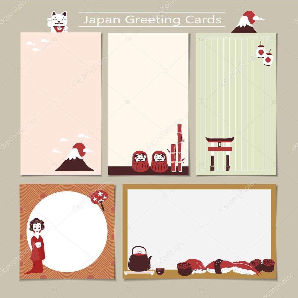 Memo set with traditional Japan culture representative things — Stock Vector © kchungtw 74371877