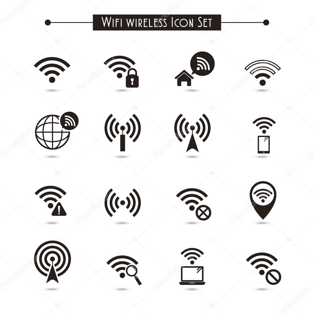 wifi wireless icons set 