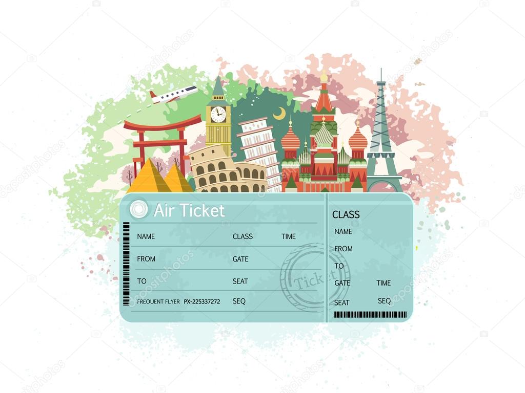 close-up look at flight ticket 