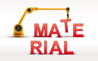 Endüstriyel robot kol malzeme kelime oluşturma