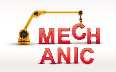 Endüstriyel robot kol makinist kelime oluşturma