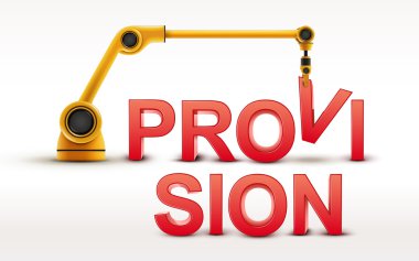 Endüstriyel robot kol hüküm kelime oluşturma