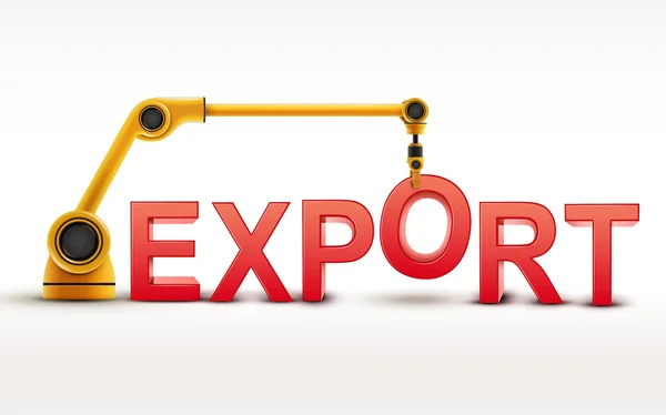 Exportwort für Industrieroboterarme — Stockvektor