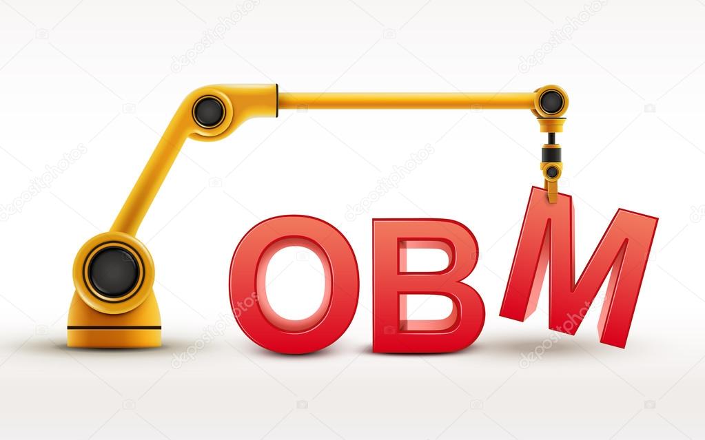 industrial robotic arm building OBM word