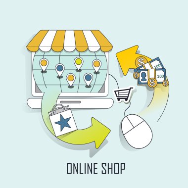 online shop concept clipart