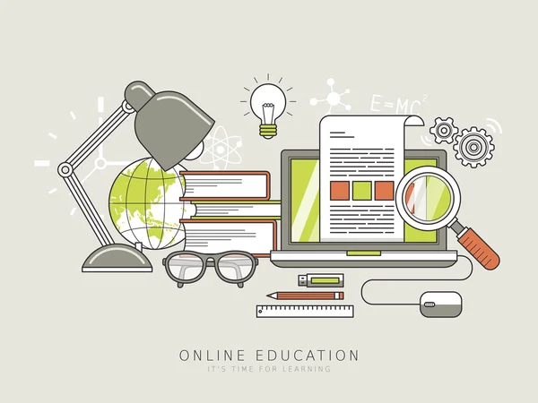 Online education concept — Stock Vector