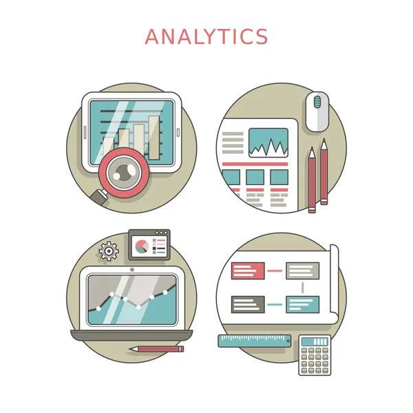 Analytik-Konzept aufgestellt — Stockvektor