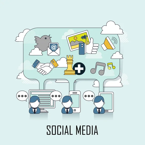 Conceito de mídia social —  Vetores de Stock