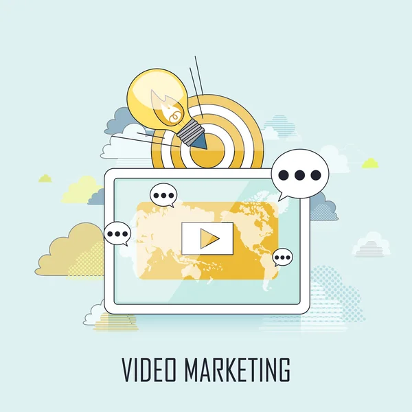 Conceito de vídeo marketing — Vetor de Stock