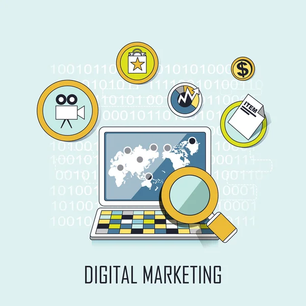 Conceito de marketing digital — Vetor de Stock