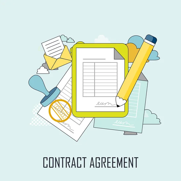 Concepto de acuerdo de contrato — Vector de stock