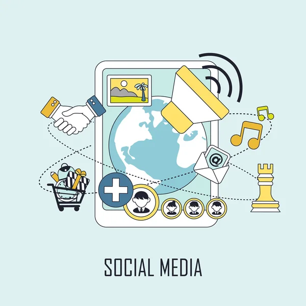 Concepto de medios sociales — Vector de stock