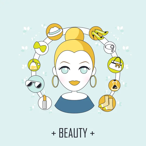 Beauty concept — Stock Vector