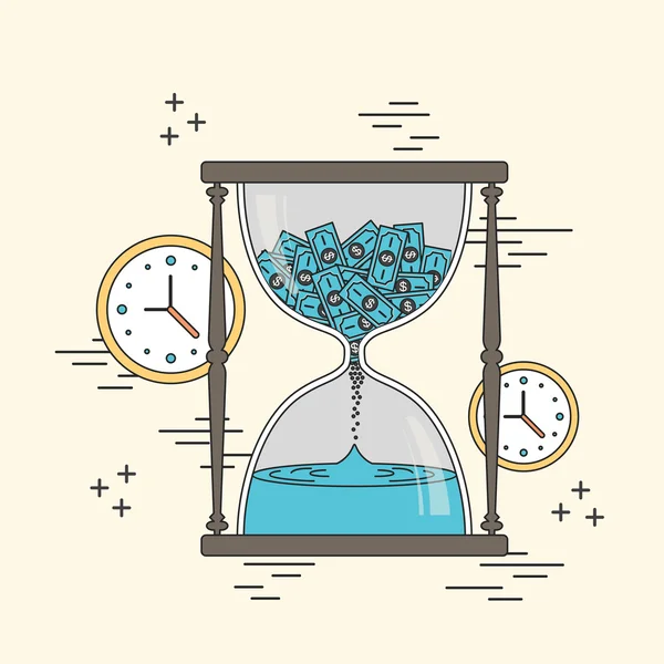 El tiempo es concepto de dinero — Vector de stock