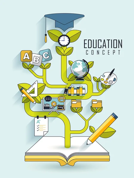 Concept d'éducation avec plafond d'obtention du diplôme — Image vectorielle