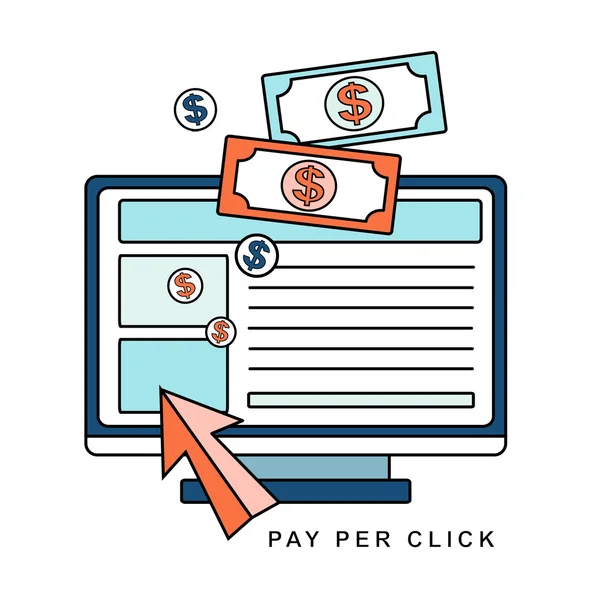 Pay-per-Click-Konzept — Stockvektor
