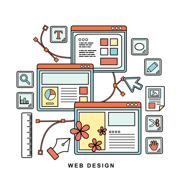 Concepto de diseño web — Vector de stock