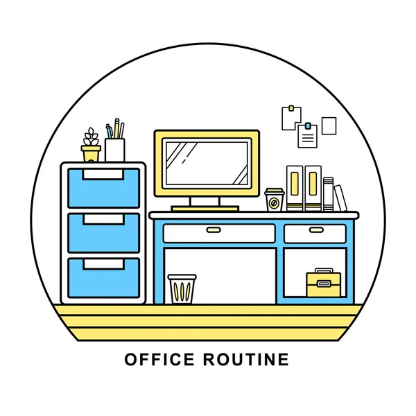 Ufficio di routine — Vettoriale Stock