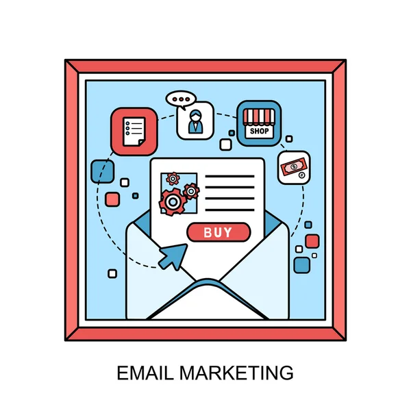 Conceito de E-mail Marketing — Vetor de Stock