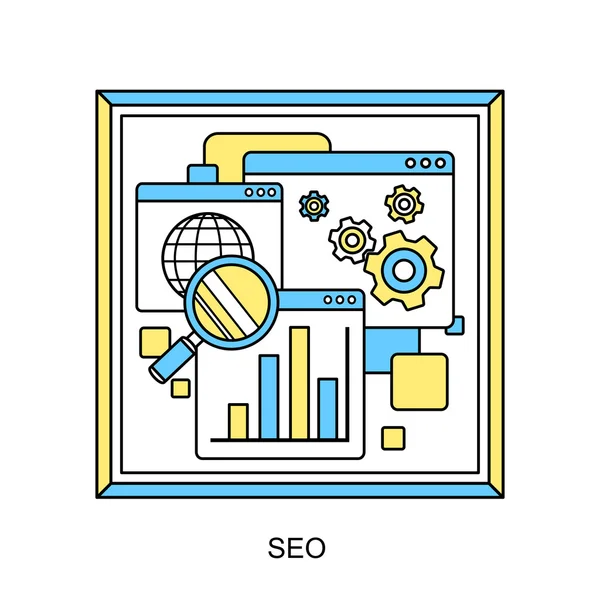 Searching engine optimization process — Stock Vector