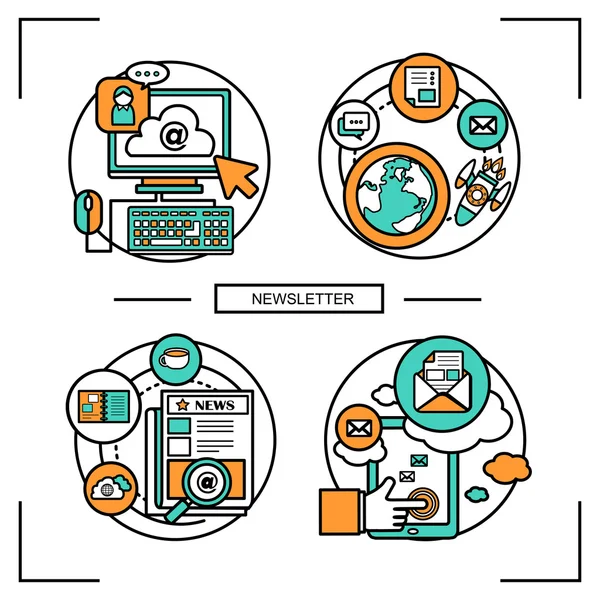 Concepto de boletín conjunto — Vector de stock