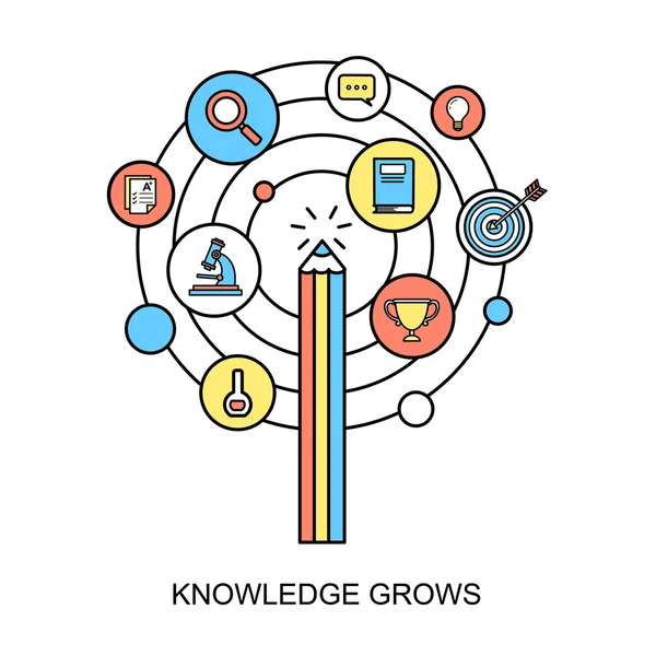 Knowledge grows concept — Stock Vector