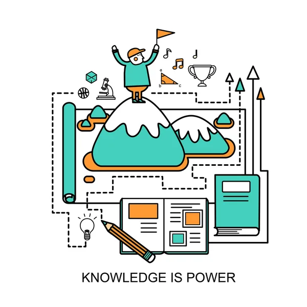 Knowledge is power concept — Stock Vector