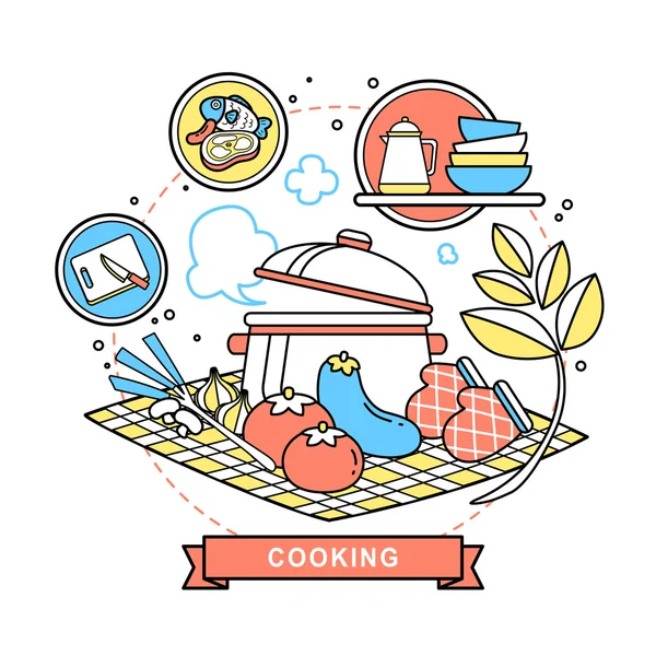 料理の概念図 — ストックベクタ