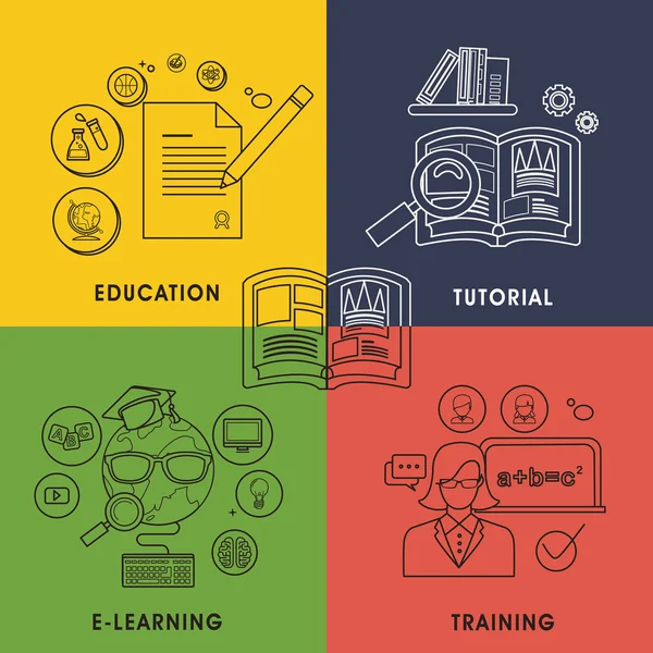 Concepto de educación y aprendizaje — Archivo Imágenes Vectoriales