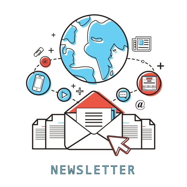 Conceito de Newsletter —  Vetores de Stock