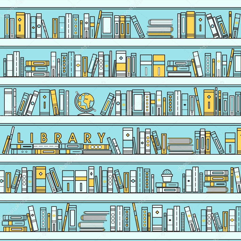 library scene illustration