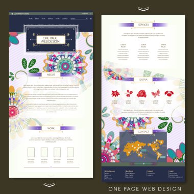 colorful one page website design template 