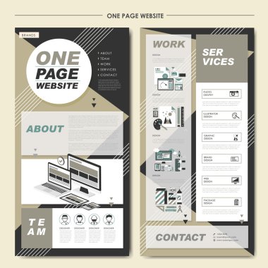 geometrik bir sayfa web sitesi tasarım şablonu