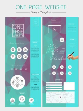 geometrik bir sayfa web sitesi tasarım şablonu 