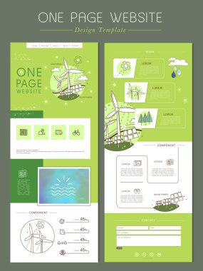 yel değirmeni kavramı bir sayfa web sitesi tasarım şablonu