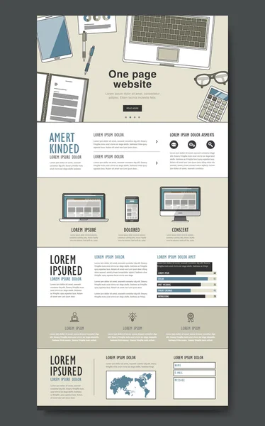 Modèle moderne de conception de site Web d'une page — Image vectorielle