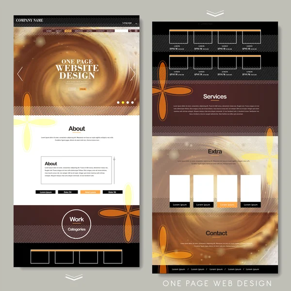 モダンな 1 つのページのウェブサイトのデザイン テンプレート — ストックベクタ