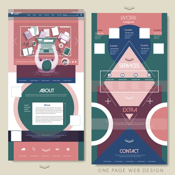 Plantilla geométrica de diseño de página web de una — Vector de stock