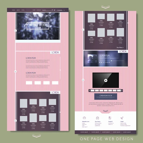 现代的单页网站设计模板 — 图库矢量图片