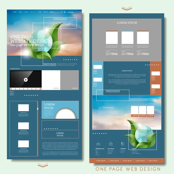 Modny jednej stronie internetowej szablon projektu — Wektor stockowy