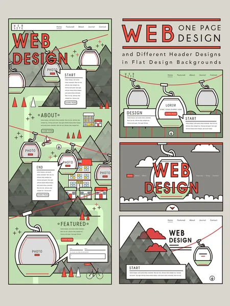 愛らしい 1 ページのウェブサイトのデザイン テンプレート — ストックベクタ