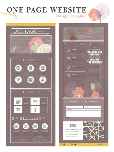 Elegantes Konzept eine Seite Website Design-Vorlage — Stockvektor