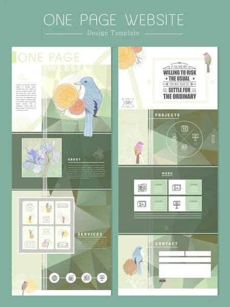 Concepto elegante plantilla de diseño de sitio web de una página — Archivo Imágenes Vectoriales