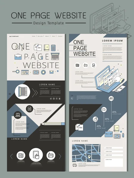 Concept d'entreprise conception de site Web d'une page — Image vectorielle