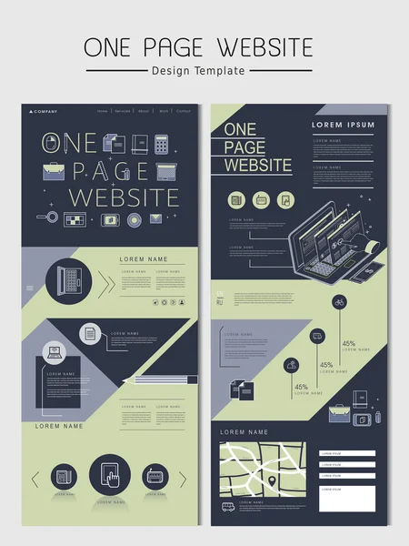 Concept d'entreprise conception de site Web d'une page — Image vectorielle