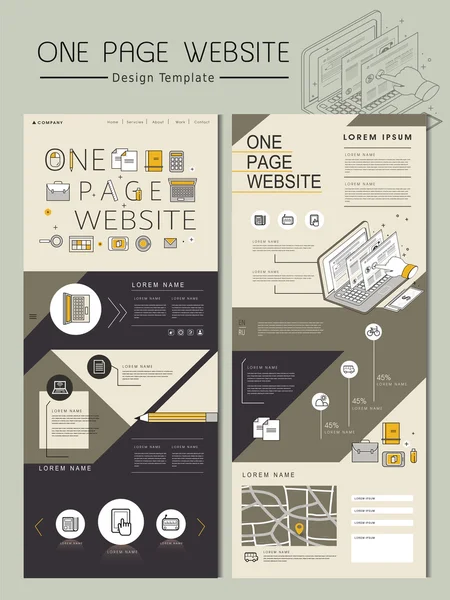 Concept d'entreprise conception de site Web d'une page — Image vectorielle