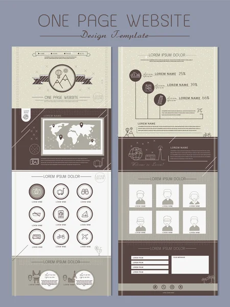 Грациозный шаблон дизайна одной страницы сайта — стоковый вектор