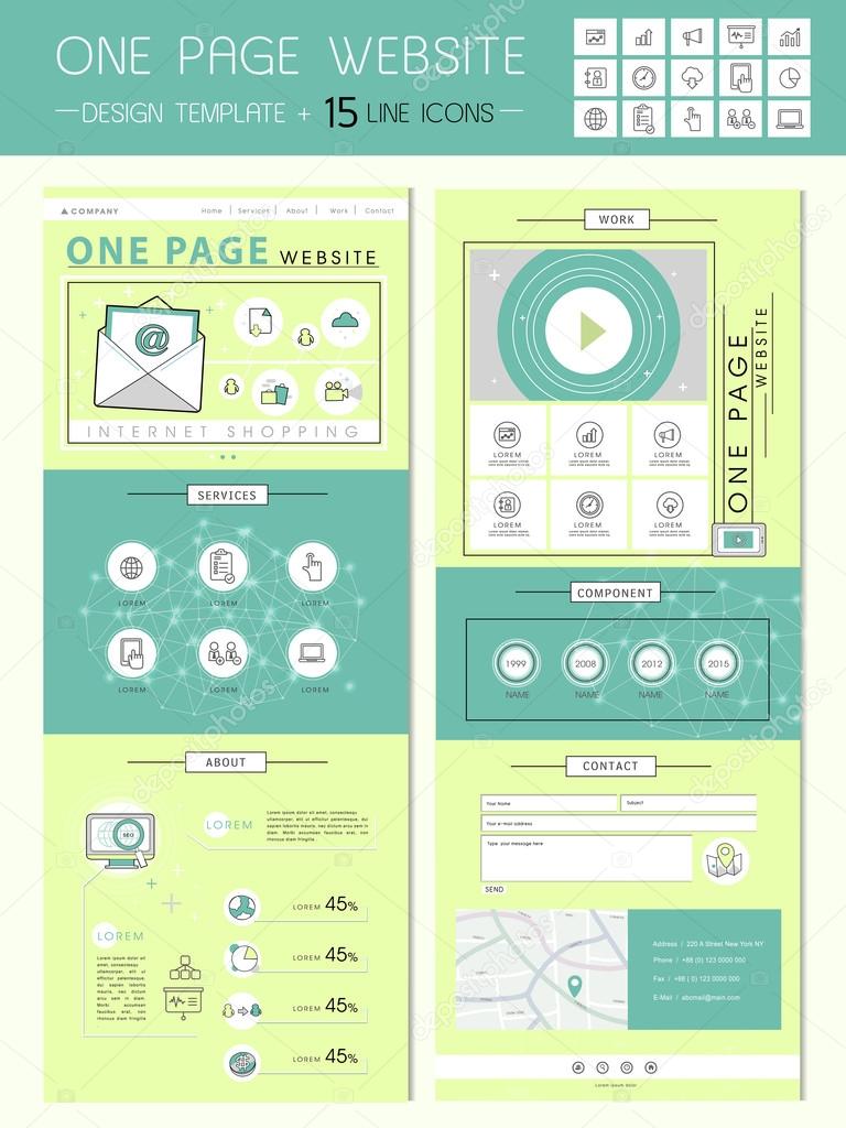 fresh one page website design template 