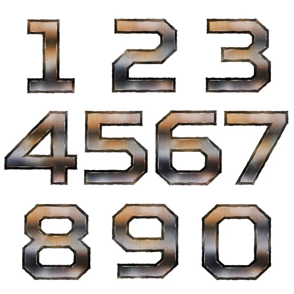 Metallic numbers set — Stock Vector